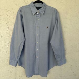 RALPH LAUREN Shirt Men Size 16.5 x 32/33 Blue Pony Logo Office Work Classic Fit‎